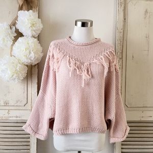 Kye Mi pink knit crop  sweater women's size small